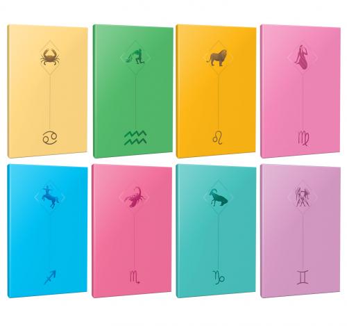 8li Burç-Astroloji Temalı 13,5x19,5cm 64 Sayfa Çizgisiz Defter Seti -6