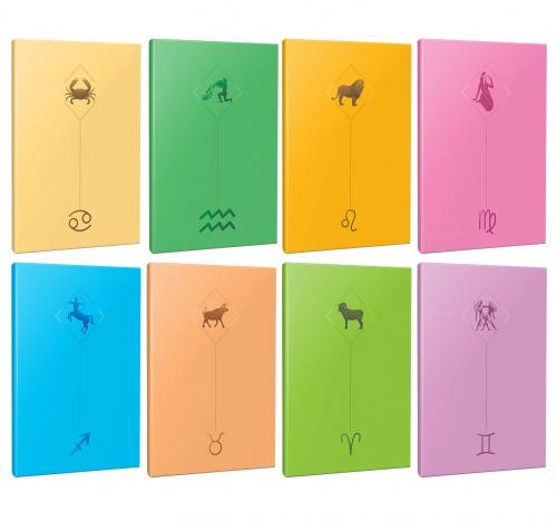 8li Burç-Astroloji Temalı 13,5x19,5cm 64 Sayfa Çizgisiz Defter Seti -8