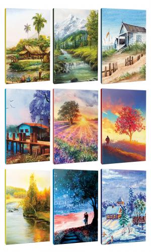 9lu Manzara Temalı 13,5x19,5cm 64 Sayfa Çizgili Okul Defteri Seti -1 -