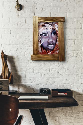 3D Siyahi Kadın Ahşap Tablo - Halkkitabevi