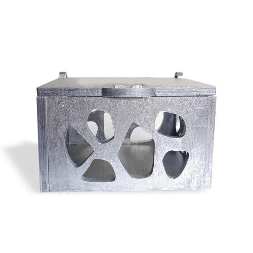 Ahşap, Kapaklı Kutu, Leopar Desenli, Gümüş - Halkkitabevi