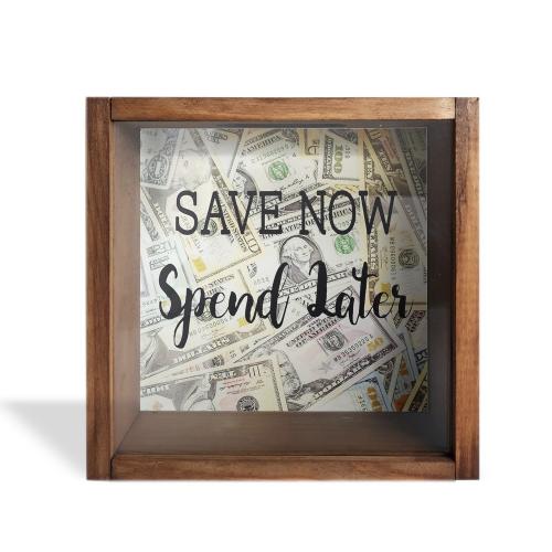 Camlı Ahşap Kumbara Save Now - Halkkitabevi