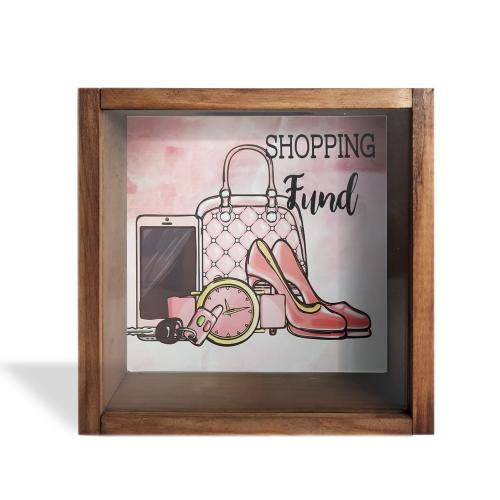 Camlı Ahşap Kumbara Fashion - Halkkitabevi