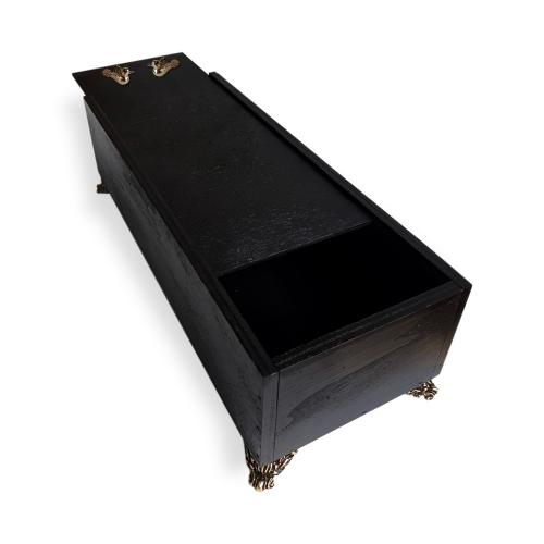 Ahşap, Sürgülü Kutu, Payitaht Ayaklı, Siyah - Halkkitabevi