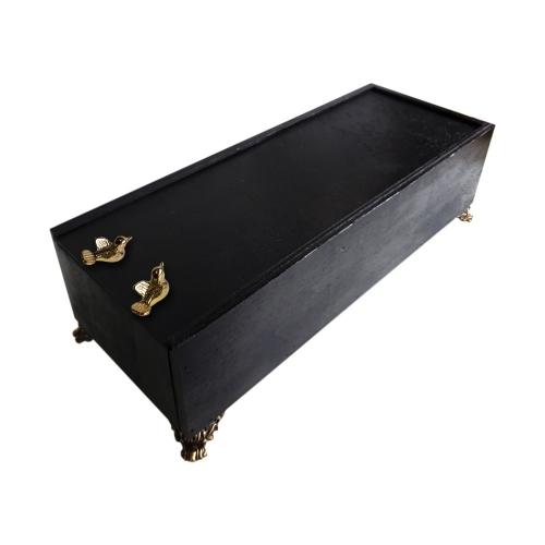 Ahşap, Sürgülü Kutu, Payitaht Ayaklı, Siyah - Halkkitabevi