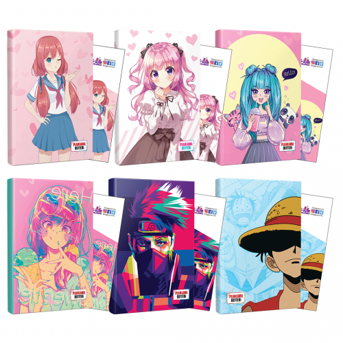 Altılı Flying Kisses-Icecream-Naruto-Luffy-Violet-Sasuke-Itachi Defter