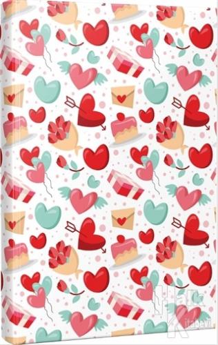 Çizgili Defter Kalpli Hediye KutuSu Desenli - Halkkitabevi