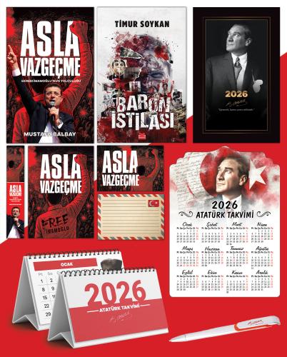 Asla Vazgeçme - Ayraç - Kartpostal - Poster - Baron İstilası -  2026 Ajanda İstikbal - İstikbal Ahşap Duvar Takvimi - Masa Takvimi