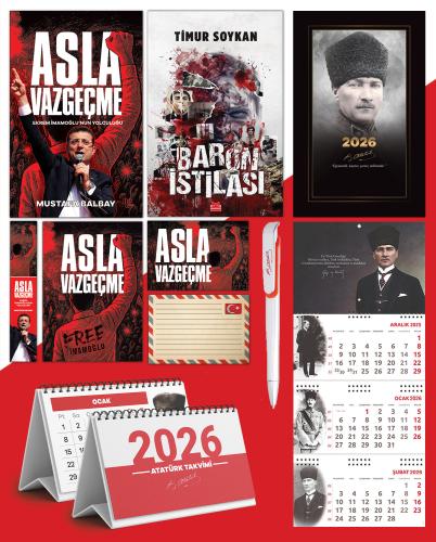 Asla Vazgeçme - Ayraç - Kartpostal - Poster - Baron İstilası -  2026 Ajanda Komutan - Gazi Duvar Takvimi - Masa Takvimi
