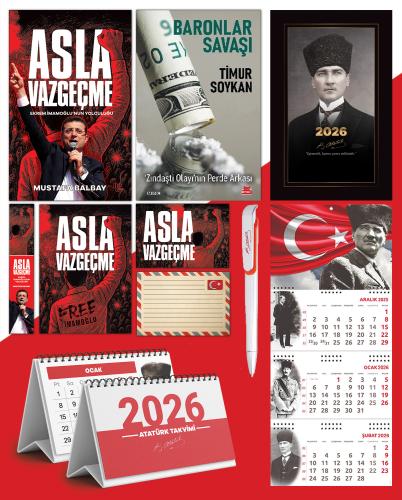 Asla Vazgeçme - Ayraç - Kartpostal - Poster - Baronlar Savaşı -  2026 Ajanda Kalpaklı - Ay Yıldız Duvar Takvimi - Masa Takvimi