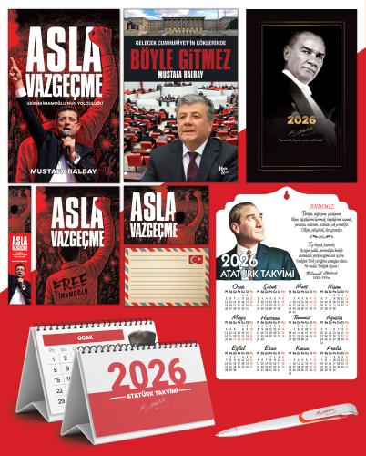 Asla Vazgeçme - Ayraç - Kartpostal - Poster - Böyle Gitmez -  2026 Ajanda Gazi Paşa - Ayyıldız Ahşap Duvar Takvimi - Masa Takvimi