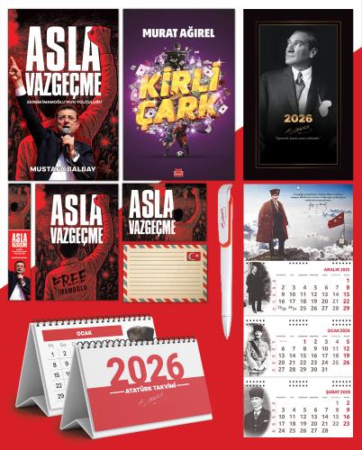 Asla Vazgeçme - Ayraç - Kartpostal - Poster - Kirli çark -  2026 Ajanda İstikbal - Sakarya Duvar Takvimi - Masa Takvimi