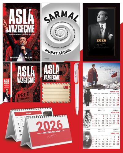 Asla Vazgeçme - Ayraç - Kartpostal - Poster - Sarmal -  2026 Ajanda İstikbal - Sakarya Duvar Takvimi - Masa Takvimi