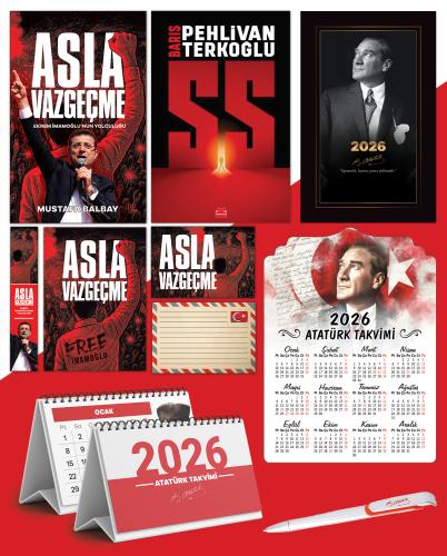 Asla Vazgeçme - Ayraç - Kartpostal - Poster - SS -  2026 Ajanda İstikbal - İstikbal Ahşap Duvar Takvimi - Masa Takvimi