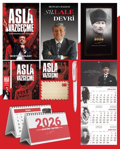 Asla Vazgeçme - Ayraç - Kartpostal - Poster - Sü-Lale Devri -  2026 Ajanda Komutan - Gazi Duvar Takvimi - Masa Takvimi