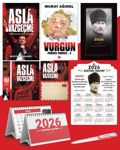 Asla Vazgeçme - Ayraç - Kartpostal - Poster - Vurgun - Parsel Parsel 2 -  2026 Ajanda Komutan - Kalpaklı Ahşap Duvar Takvimi - Masa Takvimi