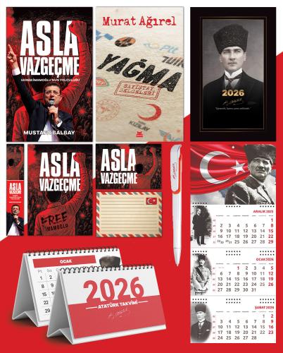 Asla Vazgeçme - Ayraç - Kartpostal - Poster - Yağma - Sayıştay Belgeleri -  2026 Ajanda Kalpaklı - Ay Yıldız Duvar Takvimi - Masa Takvimi