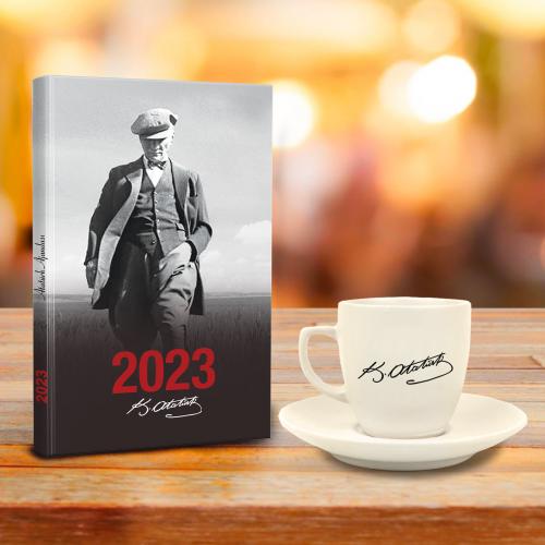 Atatürk Hediye Seti - Tekli Atatürk İmza Fincan - Cumhuriyet - Halkkit