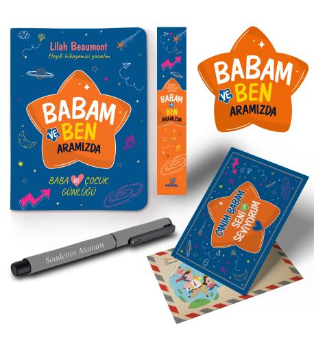 Babam ve Ben Aramızda Ayraç Kartpostal Kalem - Gri