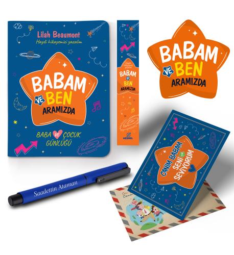 Babam ve Ben Aramızda Ayraç Kartpostal Kalem - Lacivert