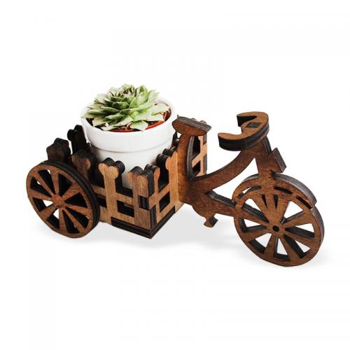 Beton Saksılı Ahşap Bisiklet - Halkkitabevi