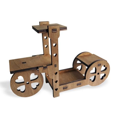 Bisiklet Desenli 4'lü Beton Saksılı Stand - Halkkitabevi