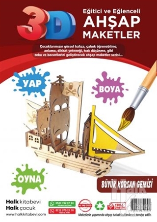 Büyük Korsan Gemisi Ahşap Maket