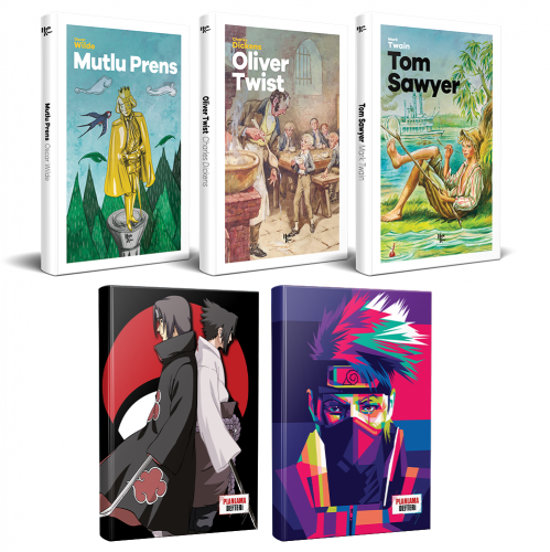 Çocuk Klasikleri 3 Kitap - Naruto ve Sasuke-Itachi Defter - Halkkitabe