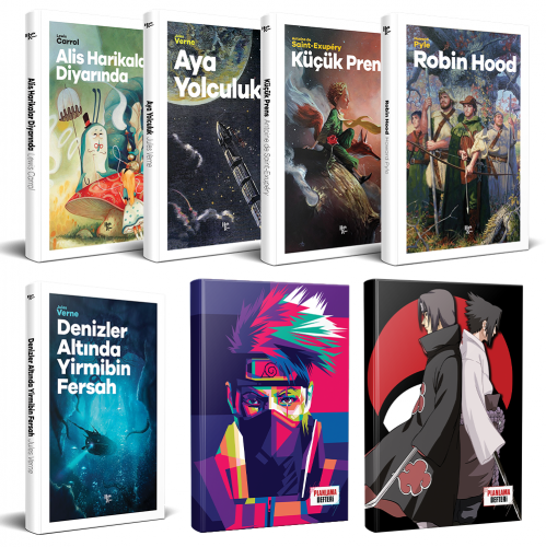 Çocuk Klasikleri 5 Kitap - Naruto ve Sasuke-Itachi Defter - Halkkitabe