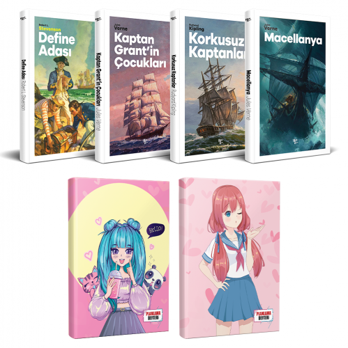 Çocuk Klasikleri Dört Kitap - Flying Kisses ve Catgirl Defter - Halkki