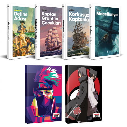 Çocuk Klasikleri Dört Kitap - Naruto ve Sasuke-Itachi Defter - Halkkit