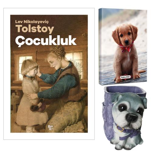 Çocukluk - Tolstoy ve Dekoratif Köpek Kalemlik - Masum Köpek Planlama Defteri