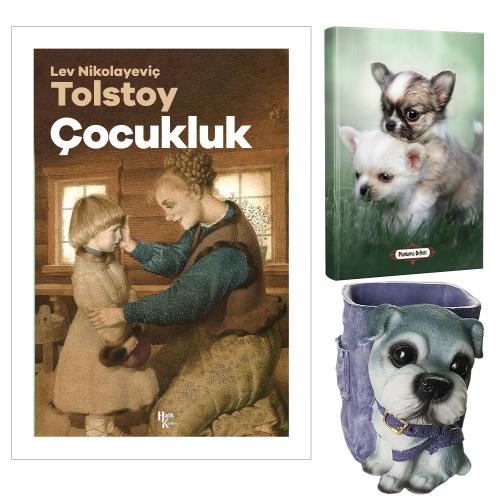Çocukluk - Tolstoy ve Dekoratif Köpek Kalemlik - Minik Dostlar Planlama Defteri