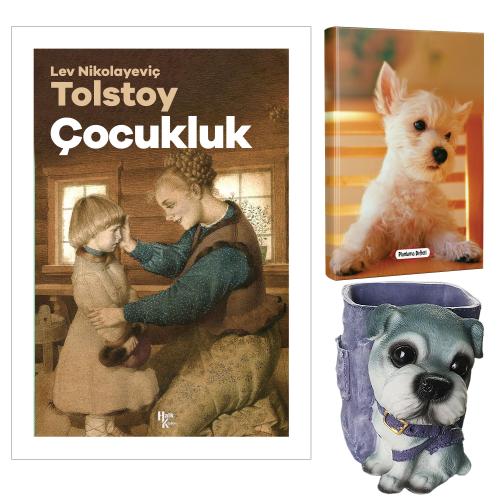 Çocukluk - Tolstoy ve Dekoratif Köpek Kalemlik - Pamuk Şeker Planlama Defteri