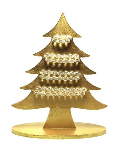 Cam Boncuklu Ahşap Çam Ağacı - Altın