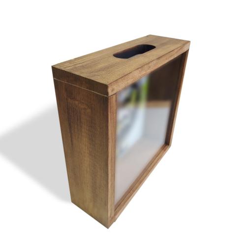 Camlı Ahşap Kumbara İ love Forever Sevgililer Günü Objeleri - Halkkita