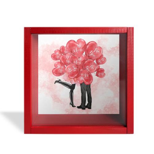 Camlı Ahşap Kumbara Love "Kırmızı" - Halkkitabevi