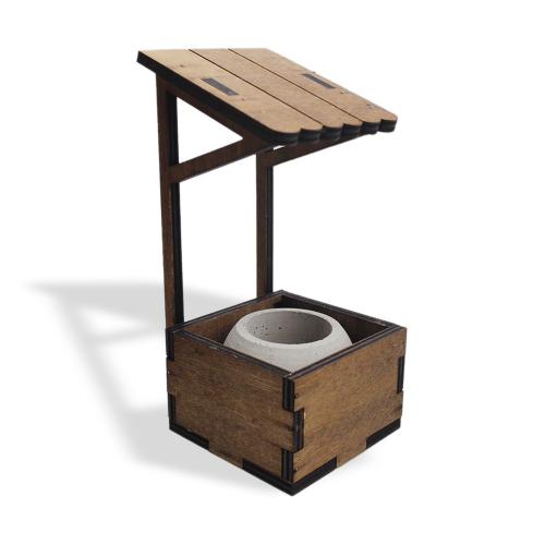 Çatılı Dekoratif Beton Saksı Standı - Halkkitabevi