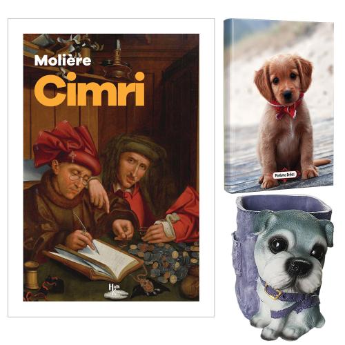 Cimri - Moliere ve Dekoratif Köpek Kalemlik - Masum Köpek Planlama Defteri