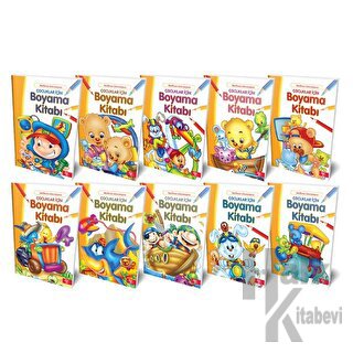 Çocuklar İçin Boyama Kitabı (10 Kitap Takım) - Halkkitabevi