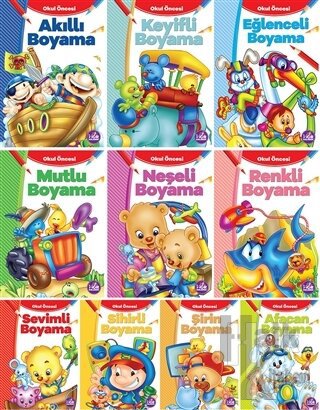 Çocuklar İçin Eğlenceli Boyama Kitabı Serisi - 10 Kitap Takım