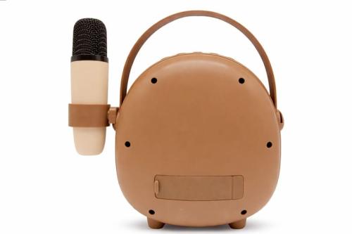 Çocuklara Özel Retro Tasarımlı Bluetooth Karaoke Mikrofon ve Ahşap Tri