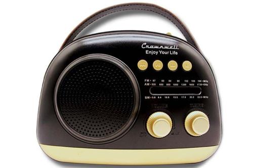 Crownwell Taşınabilir Bluetooth Retro Radyo Arizona Serisi / Black