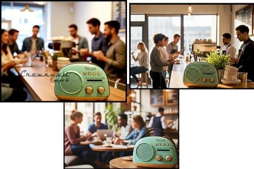 Crownwell Taşınabilir Bluetooth Retro Radyo Arizona Serisi / Blue - Ha