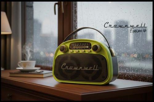 Crownwell Taşınabilir Bluetooth Retro Radyo Arizona Serisi Limon Sarıs