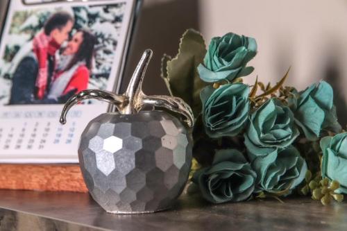 Dekoratif 2'Li Beton Elma - Gümüş - Halkkitabevi