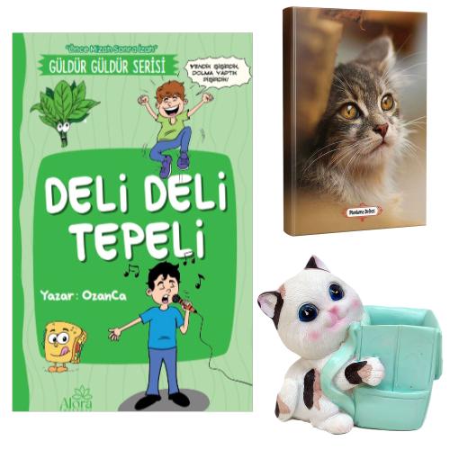 Deli Deli Tepeli - Mini Kedi Planlama Defteri ve Sevimli Kedi Kalemlik