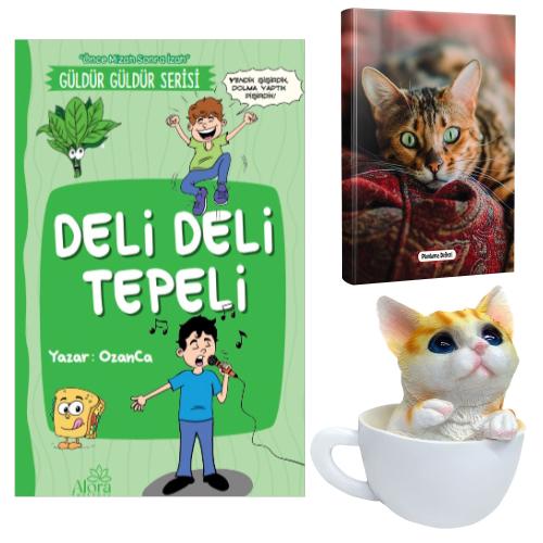 Deli Deli Tepeli - Şaşkın Kedi Planlama Defteri ve Fincanda Kedi Kumbara