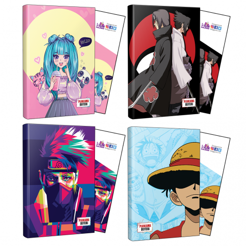 Dörtlü Catgirl-Sasuke-Itachi-Naruto-Luffy Defter ve Ayraç - Halkkit