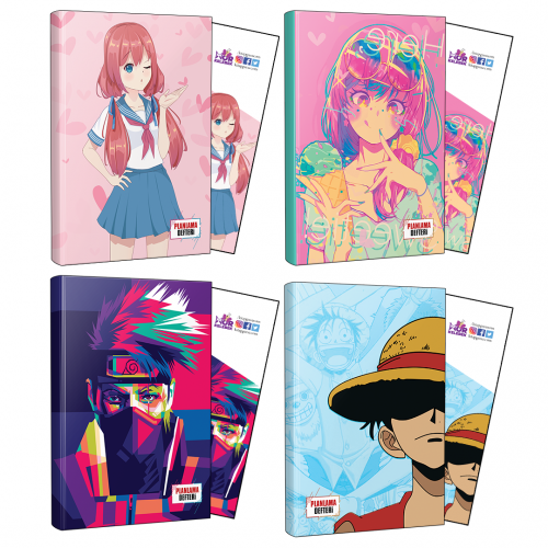 Dörtlü Flying Kisses-Icecream-Naruto-Luffy Defter ve Ayraç - Halkki